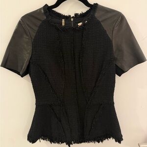 Rebecca Taylor Black Short Sleeve Top Size 4